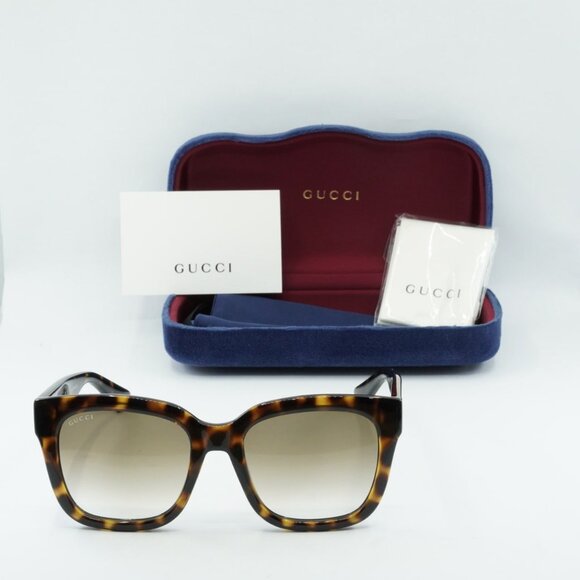 Gucci GG1338S 003 Square Sunglasses - Dark Havana/Gradient Brown main image 7
